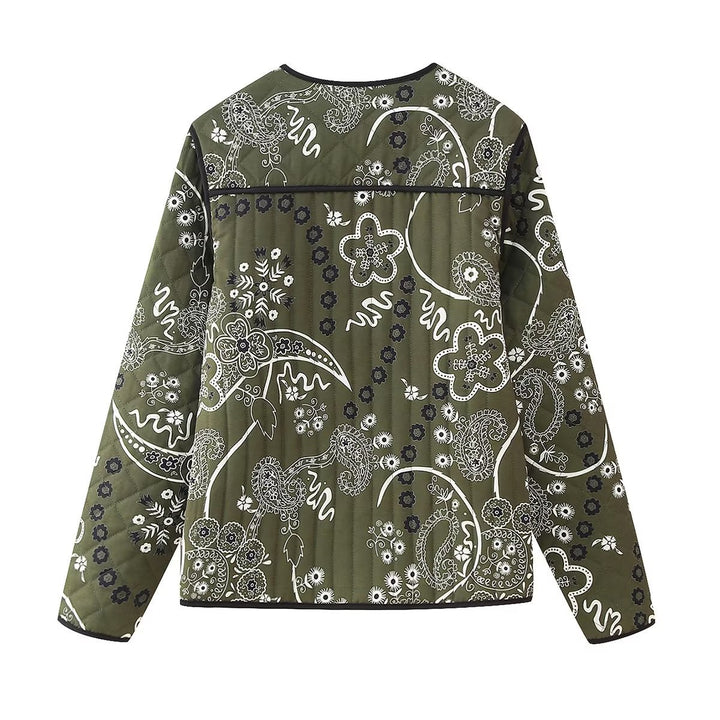 Veste matelassée à imprimé floral ethnique