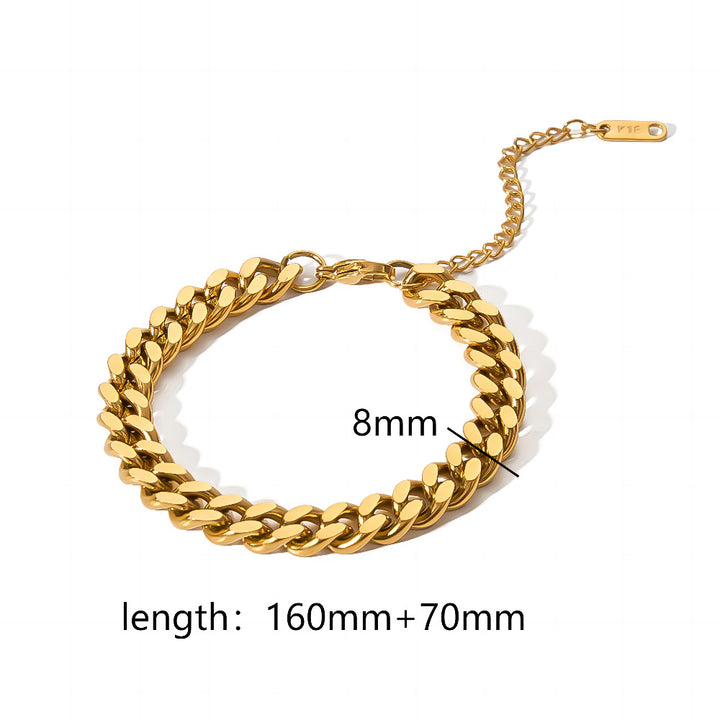 Gold Titanium Steel Chain Snake Bone Bracelets