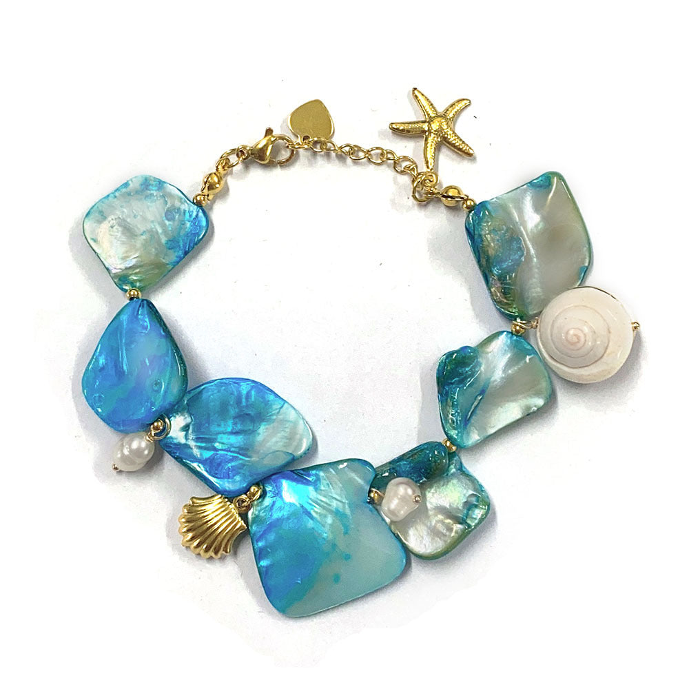 Irregular Natural Shell Starfish Bracelet