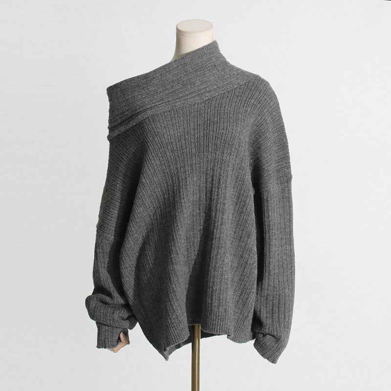 Pullover oversize lavorato a maglia alta