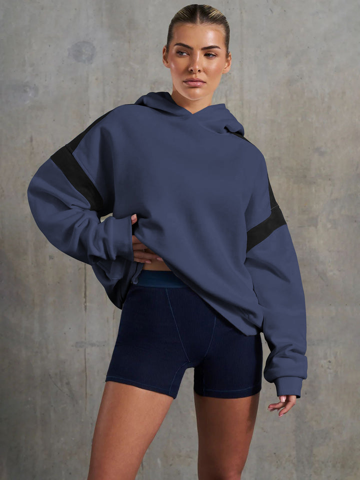 Loose Long-Sleeved Line Sport Hoodie