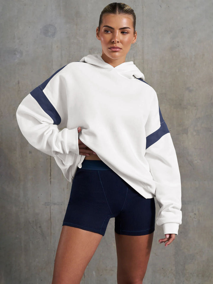 Loose Long-Sleeved Line Sport Hoodie