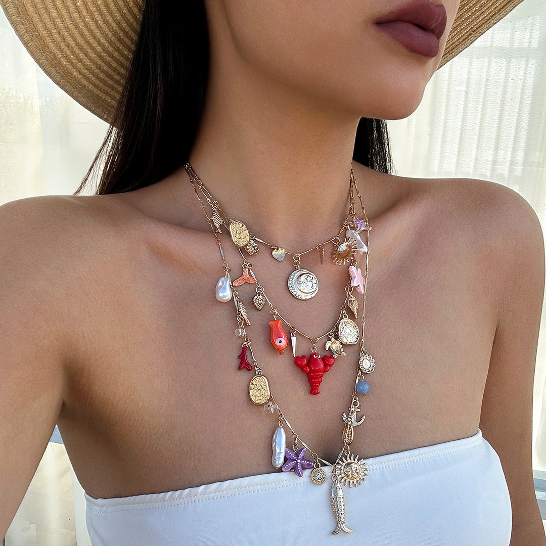 Sea Creature Irregular Pearl Extremely Complex Necklace