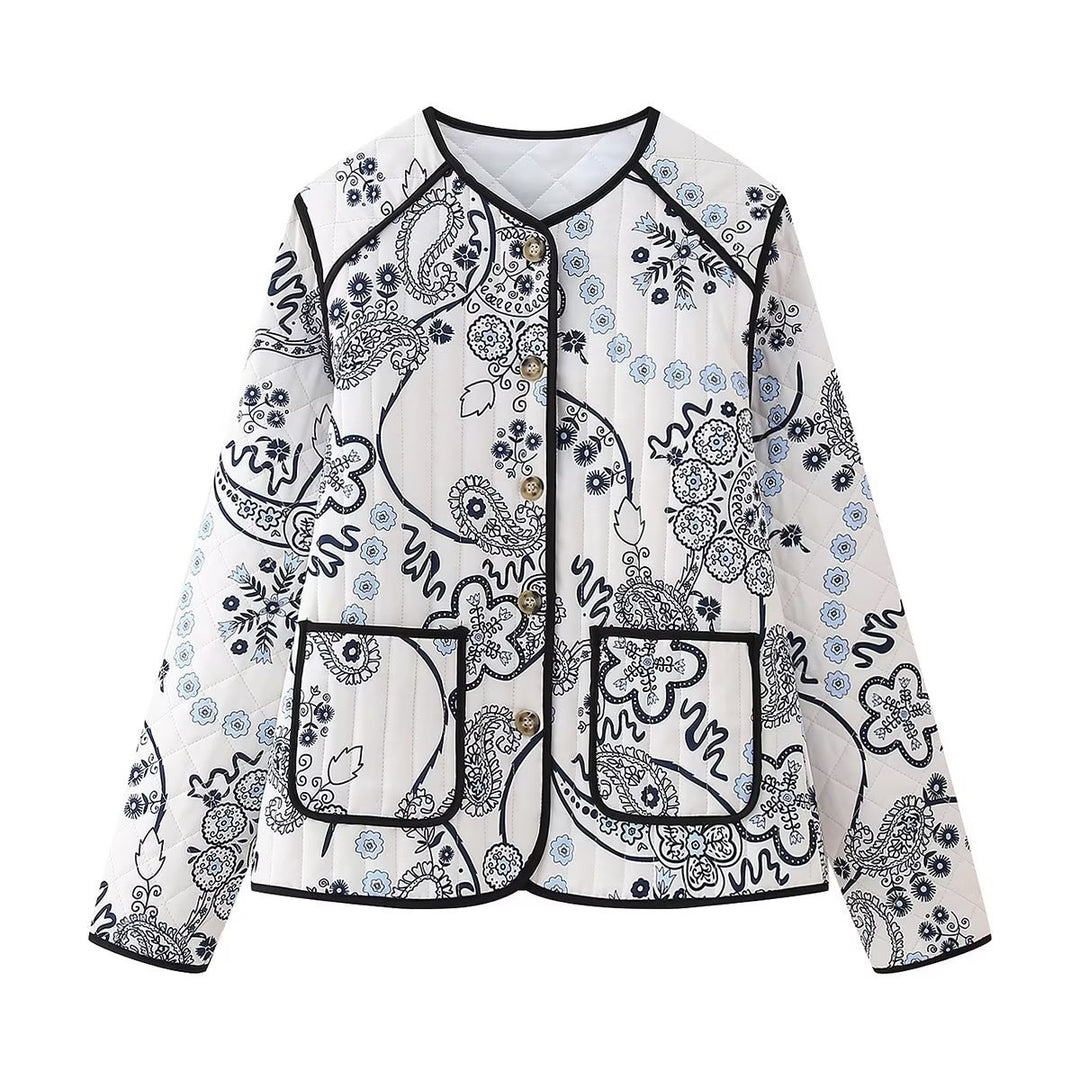 Veste matelassée à imprimé floral ethnique