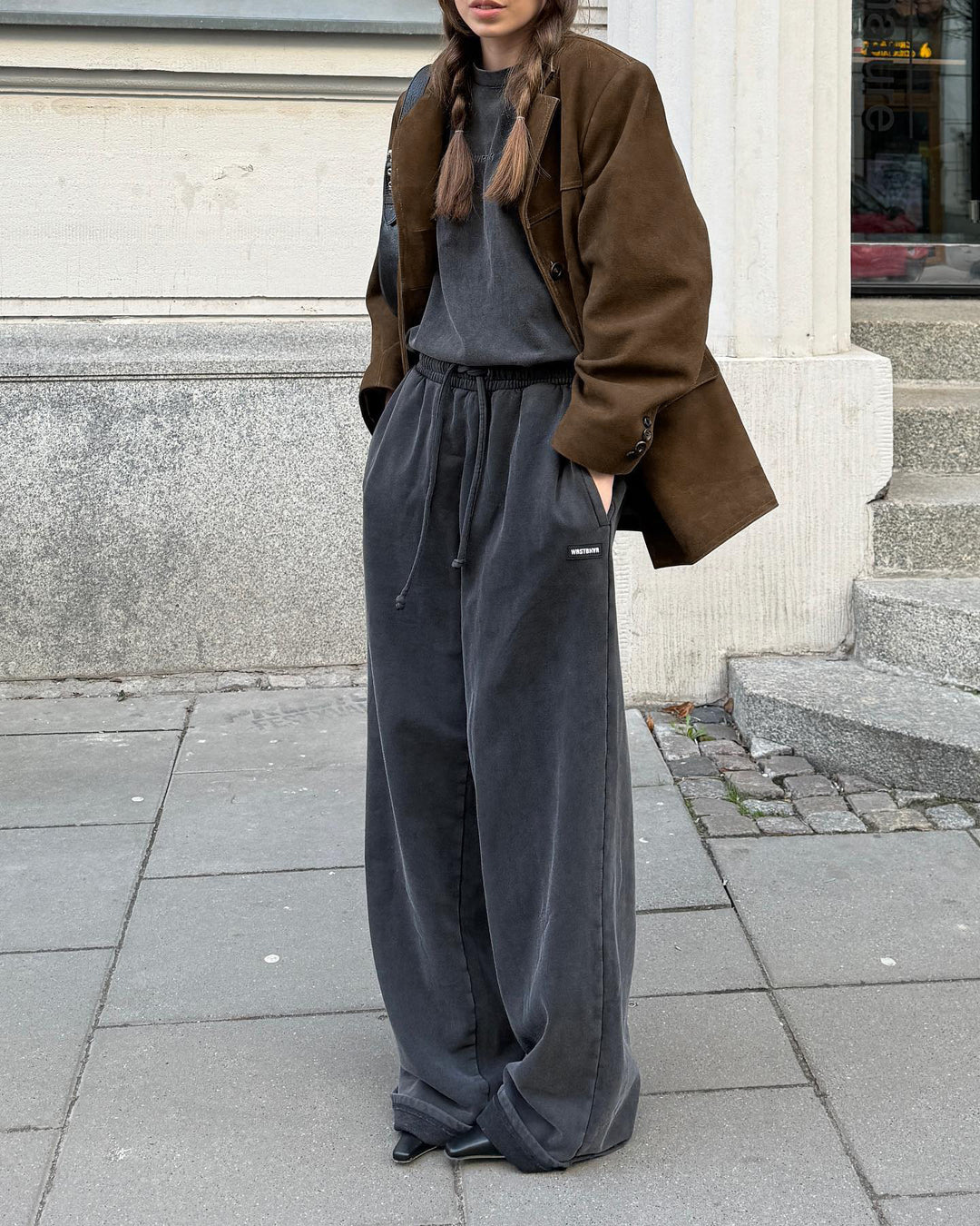 Vintage Brown Lapel Shoulder Pad Jacket