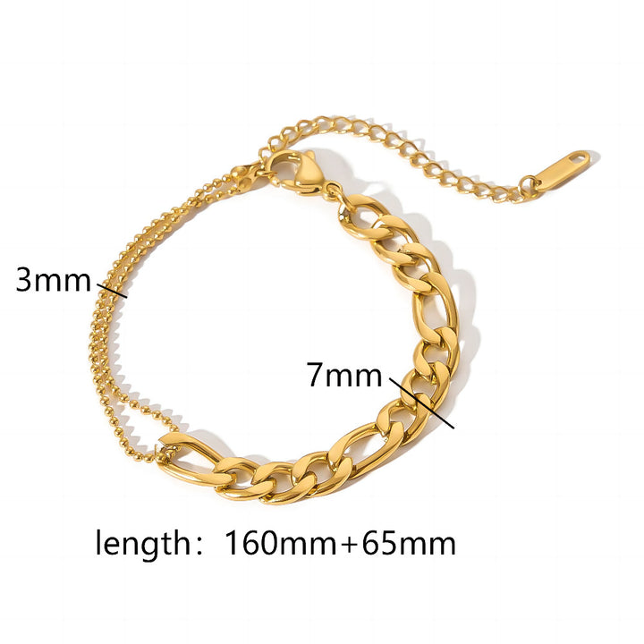 Pulseras de hueso de serpiente con cadena de acero y titanio dorado