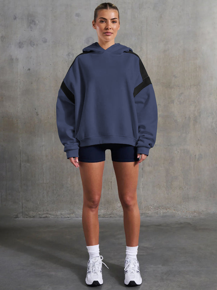 Loose Long-Sleeved Line Sport Hoodie