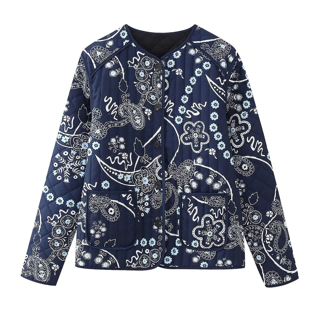 Veste matelassée à imprimé floral ethnique