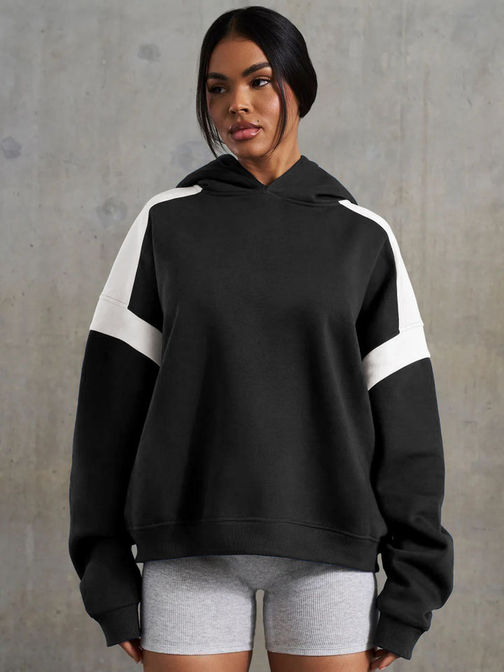 Loose Long-Sleeved Line Sport Hoodie