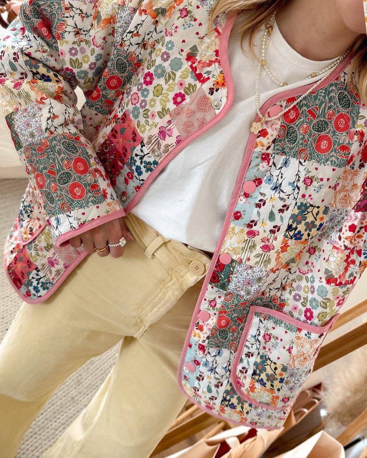 Giacca stampata con motivo patchwork