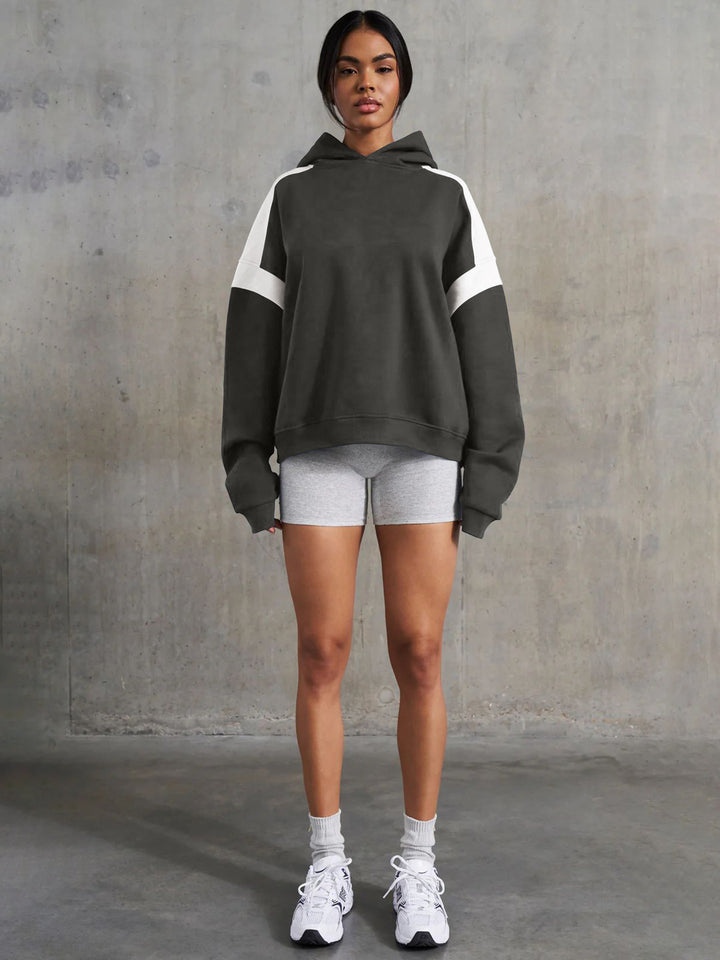 Loose Long-Sleeved Line Sport Hoodie