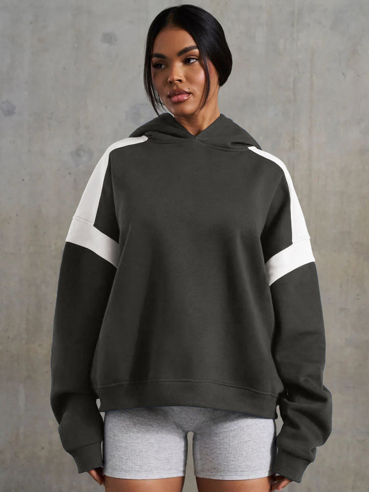 Loose Long-Sleeved Line Sport Hoodie