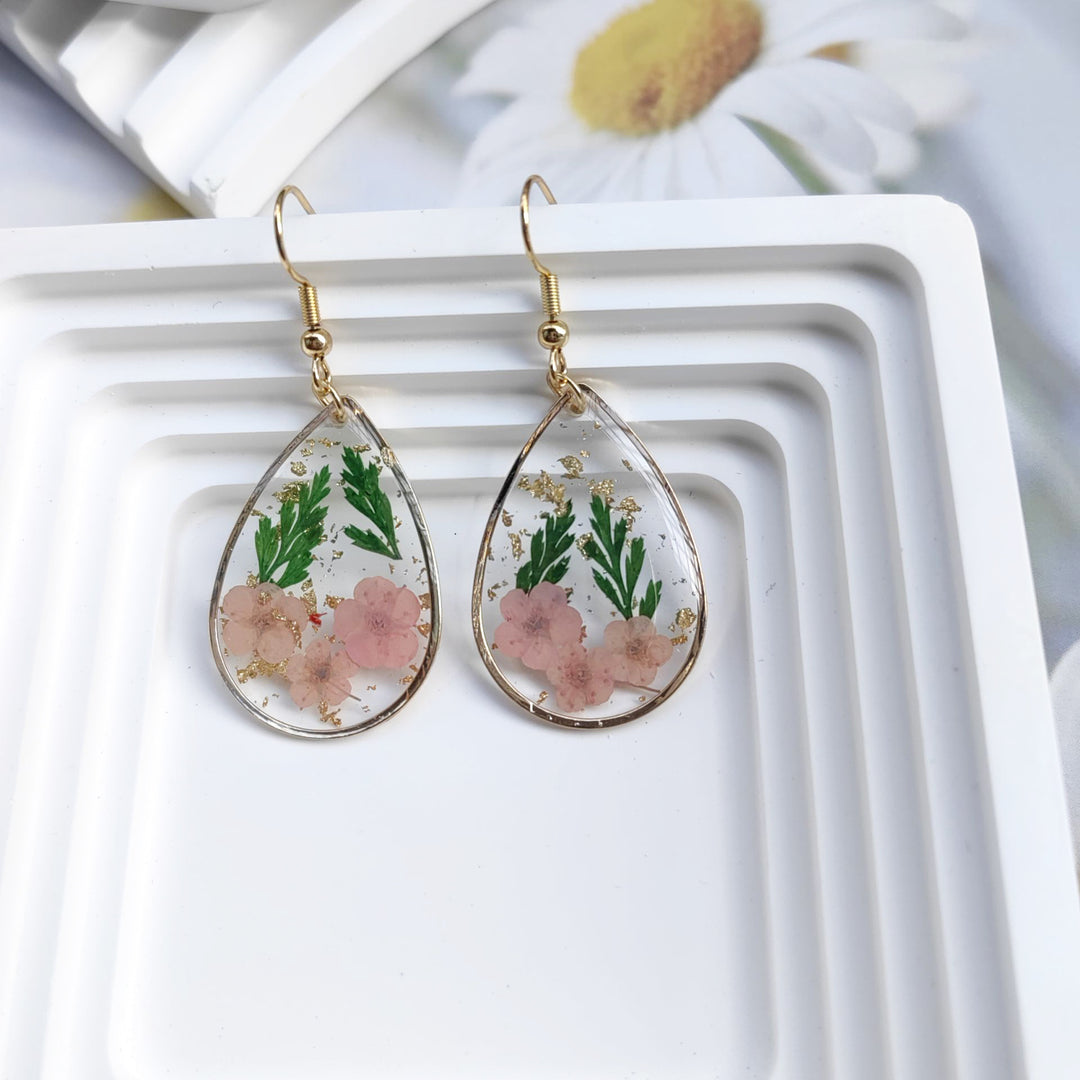 Drop Glue Dried Flower Eternal Flower Earrings