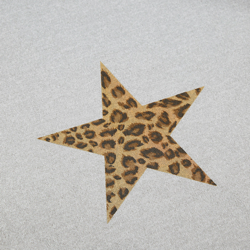 Leopard Print Star Hoodie