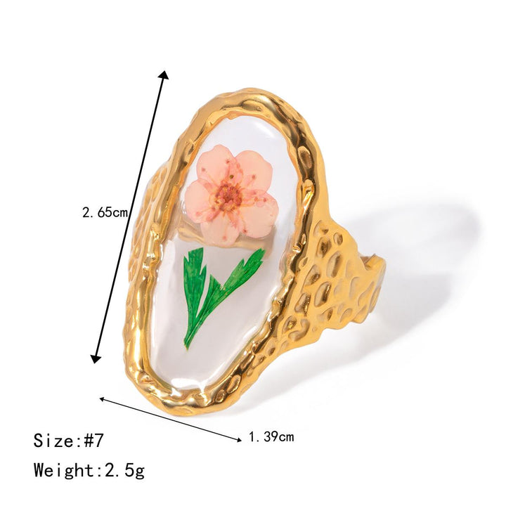 Anello retrò con fiore eterno