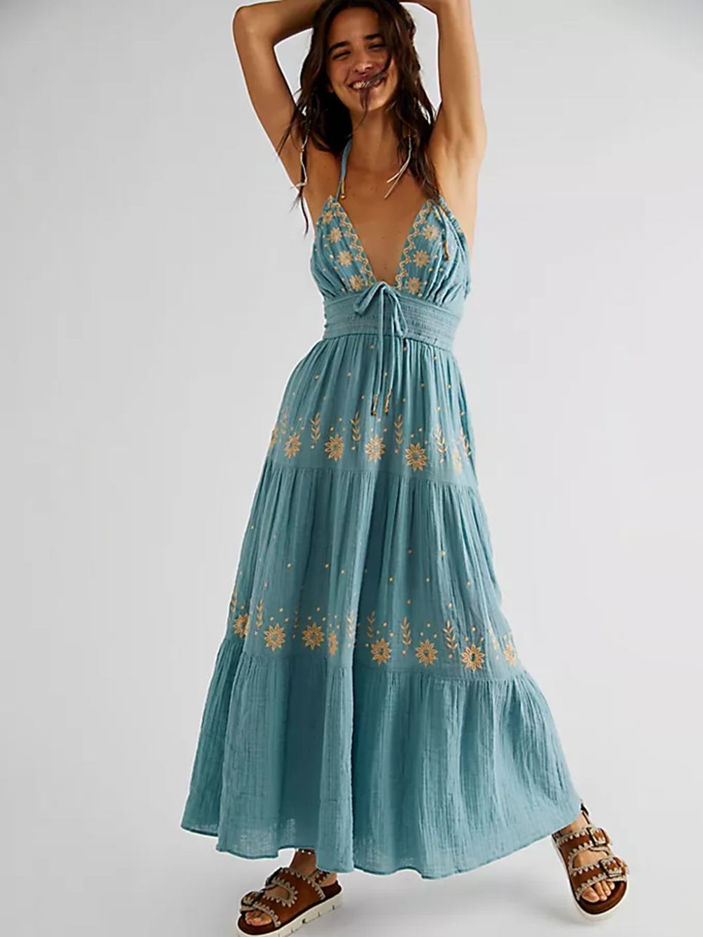 Real Love Embroidered Midi Dress