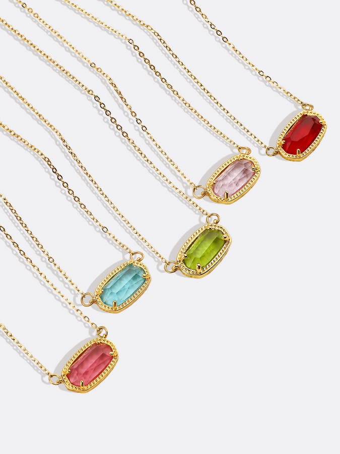 Oval Birthstone Pendant Necklace