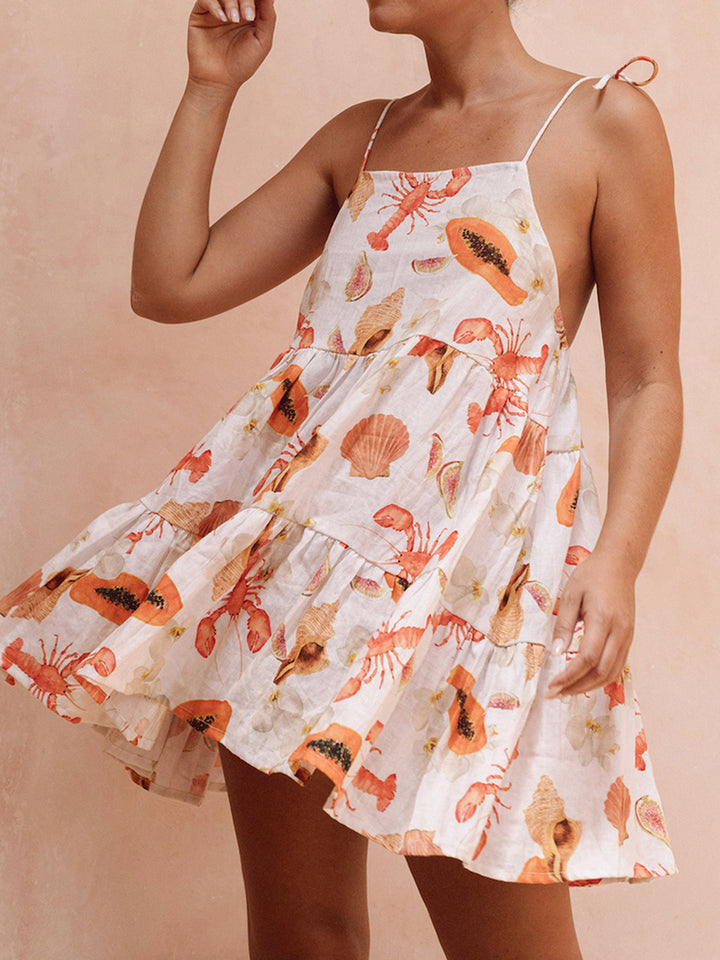 Crab Print Mini Dress