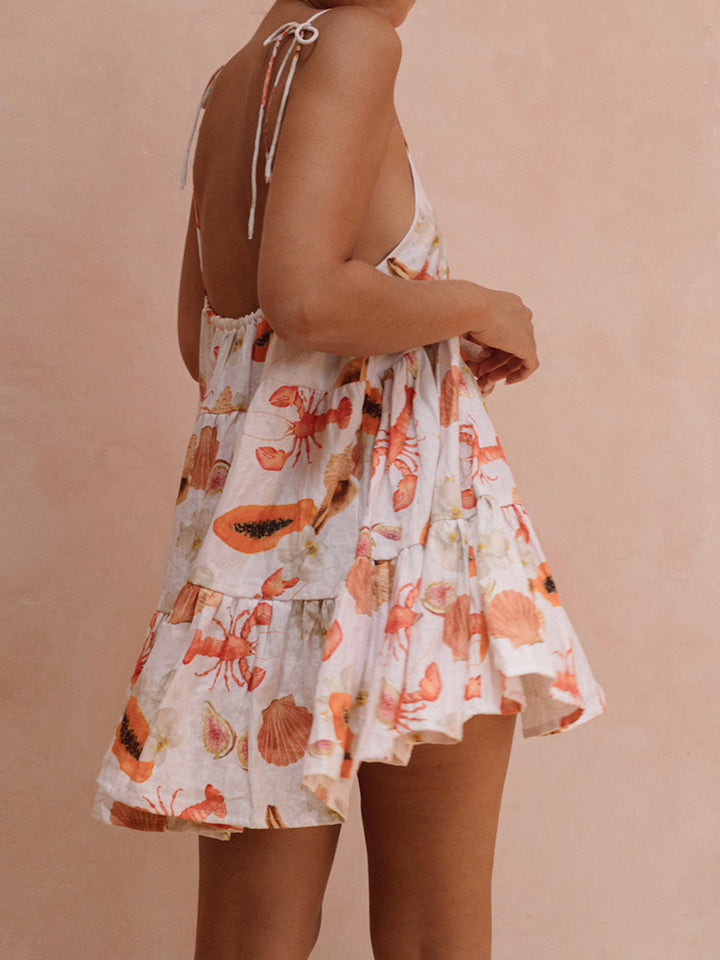 Crab Print Mini Dress