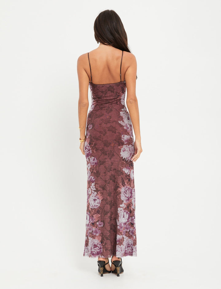 Large Range Floral Print Halter Maxi Dress