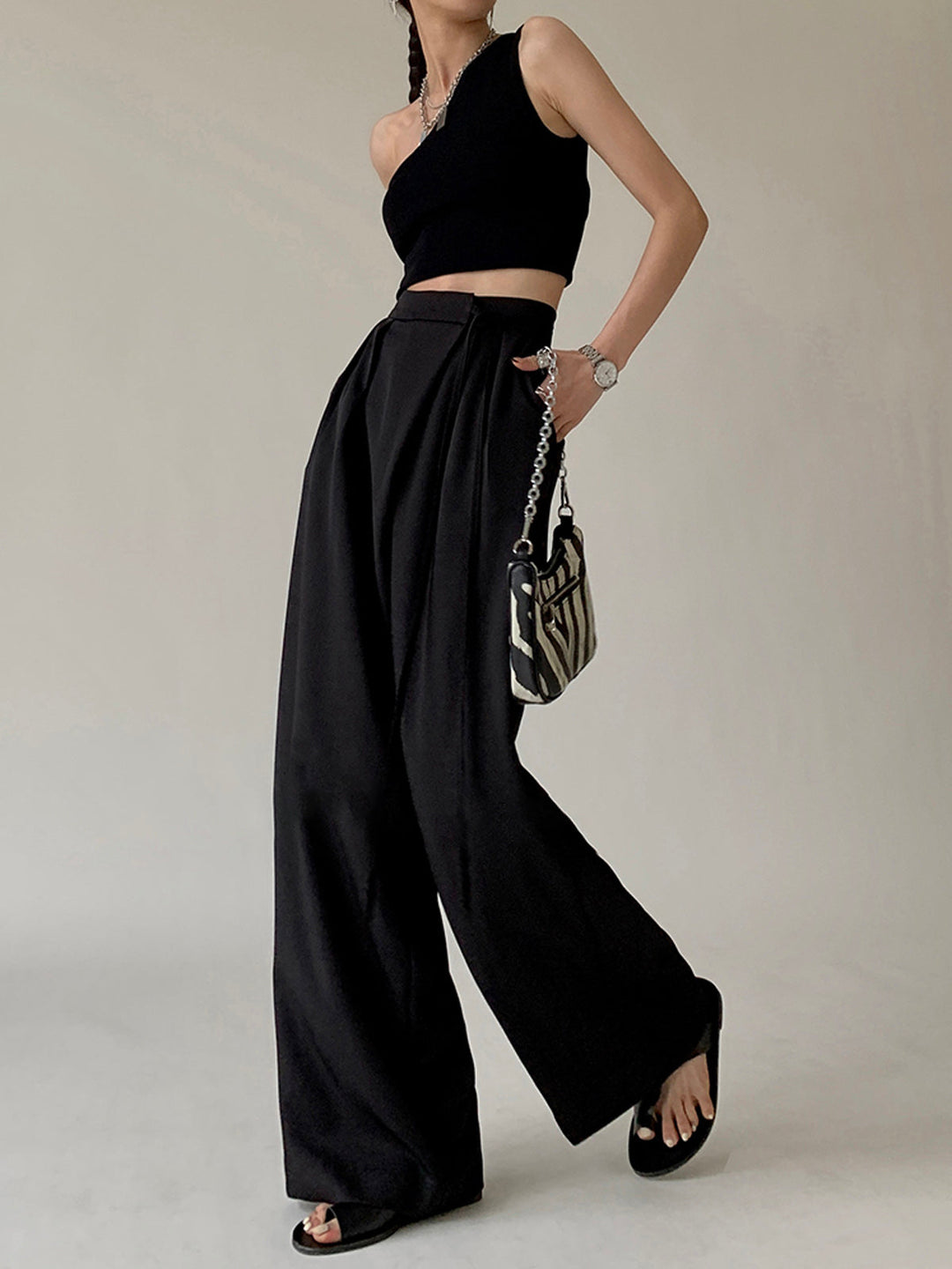 Tie Waist Flowy Wide Leg Pants