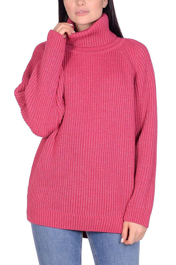 Maglione a maglia larga con pullover a collo alto