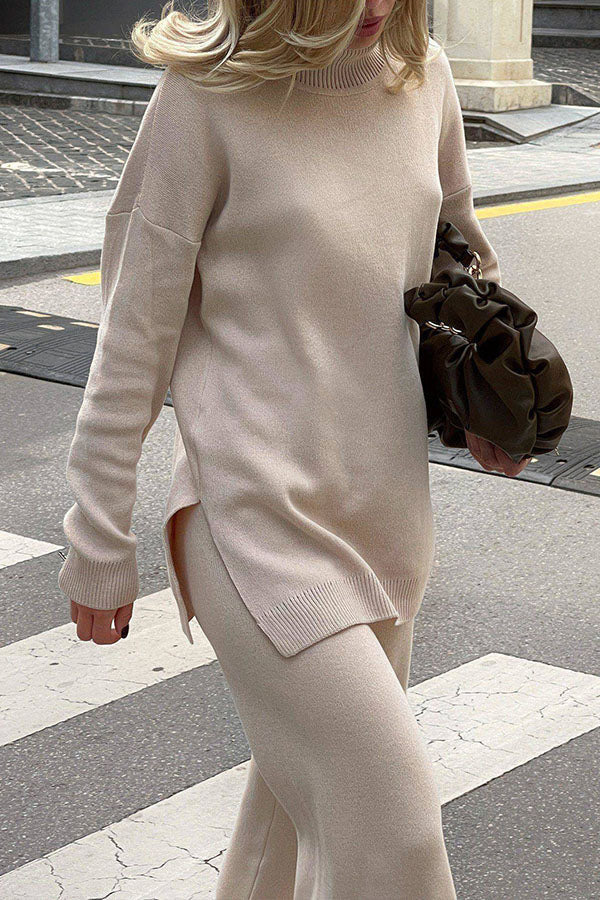 turtleneck loose knit sweater