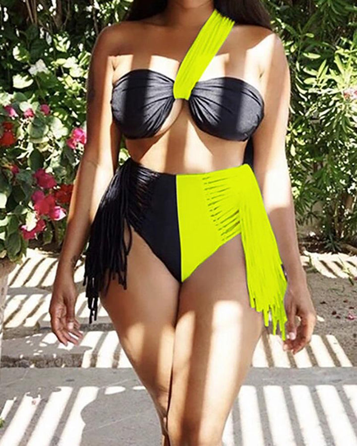 Women's Sexy Colorblock Split Swimsuit Bikini