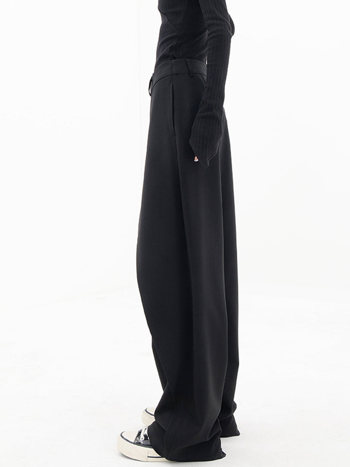 Asymmetrical Layer Button Baggy Wide Leg Pants