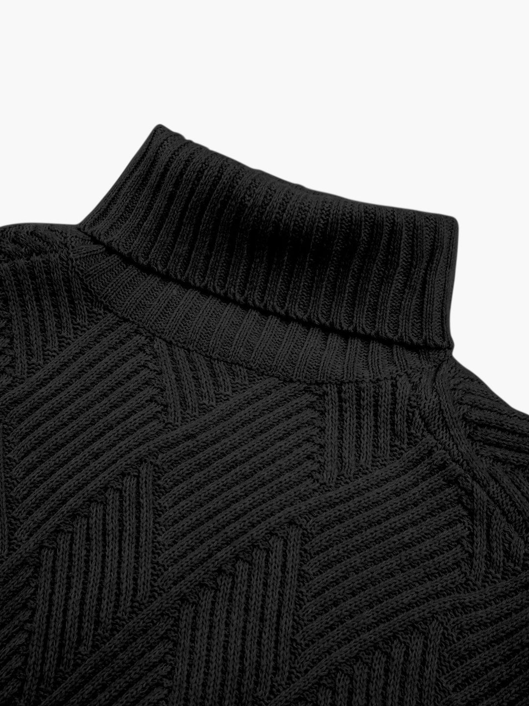 Criss Cross Knit Turtleneck Sweater