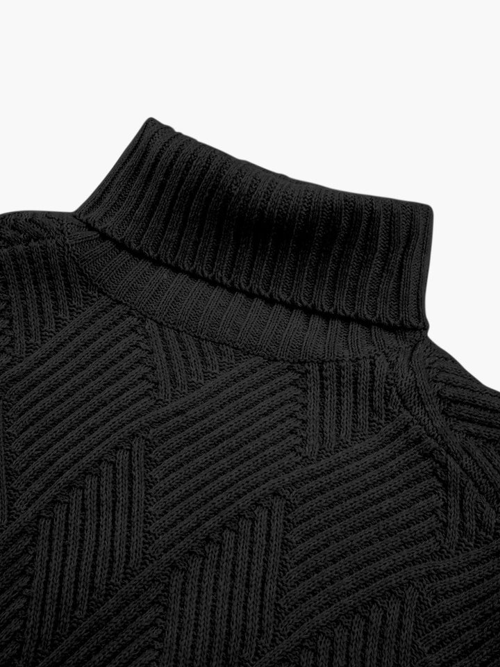 Criss Cross Stickad Turtleneck-tröja