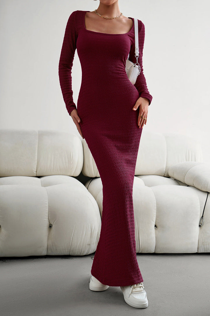 Sexy Square Neck Knitted Dress