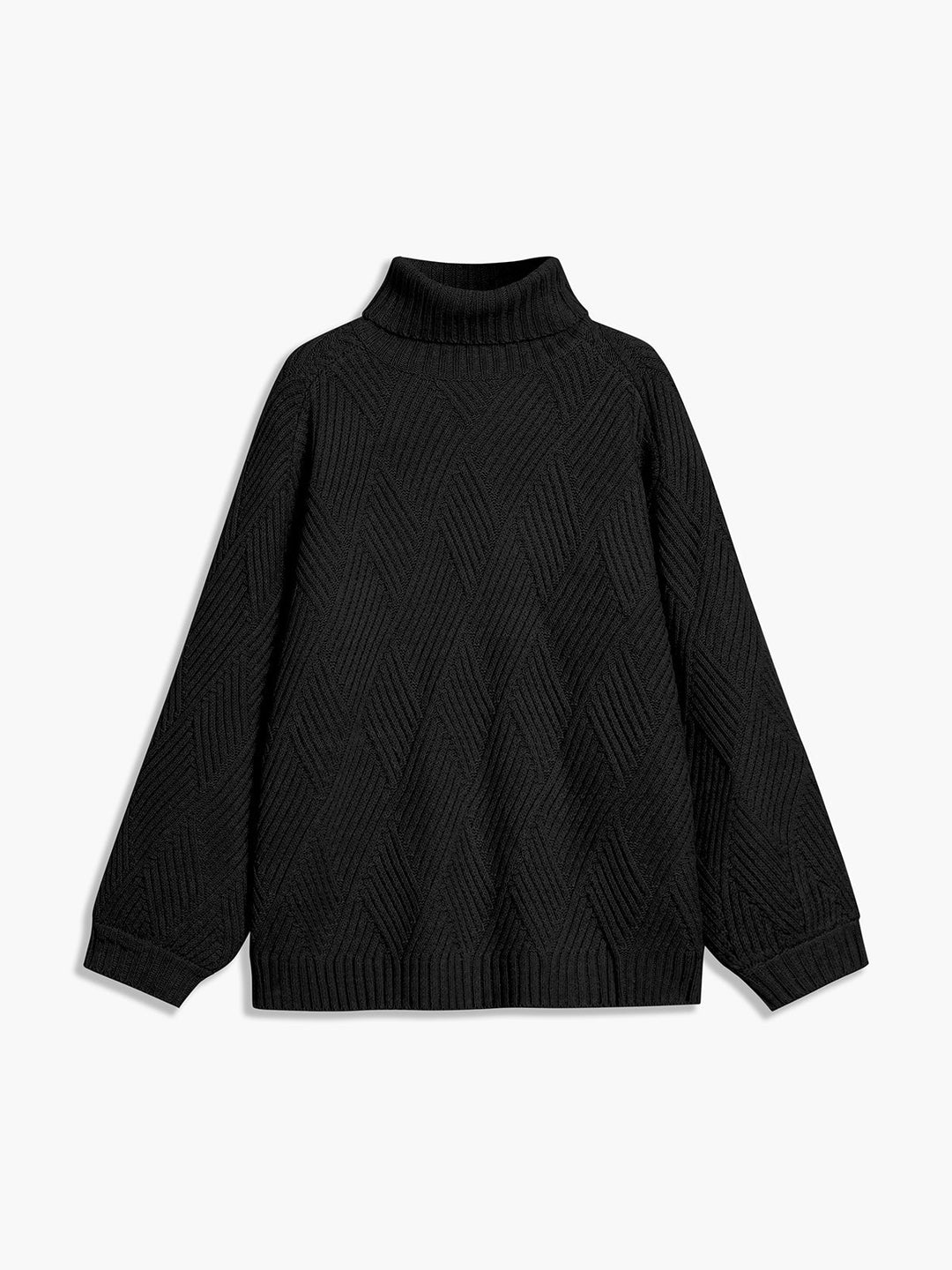 Criss Cross Stickad Turtleneck-tröja