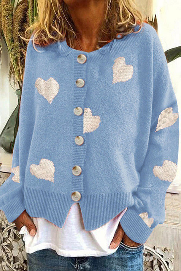 Cardigan da donna con maglione a cuore