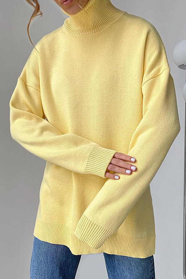 turtleneck loose knit sweater