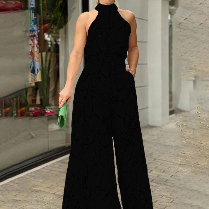 Legerer und eleganter Neckholder-Jumpsuit mit Schnürung 