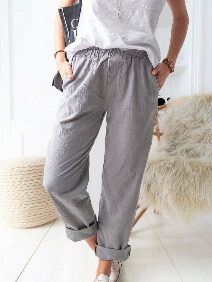 Women's Pure Color Casual Cotton Pants