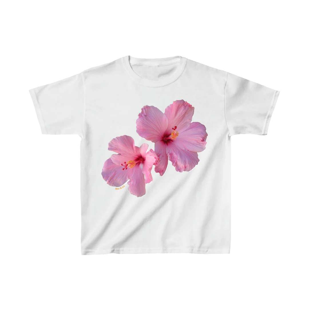 Camiseta holgada con estampado de hibisco