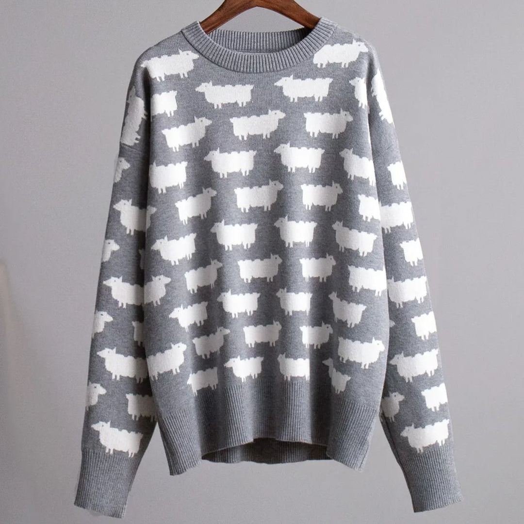 Round Neck Alpaca Knit Sweater