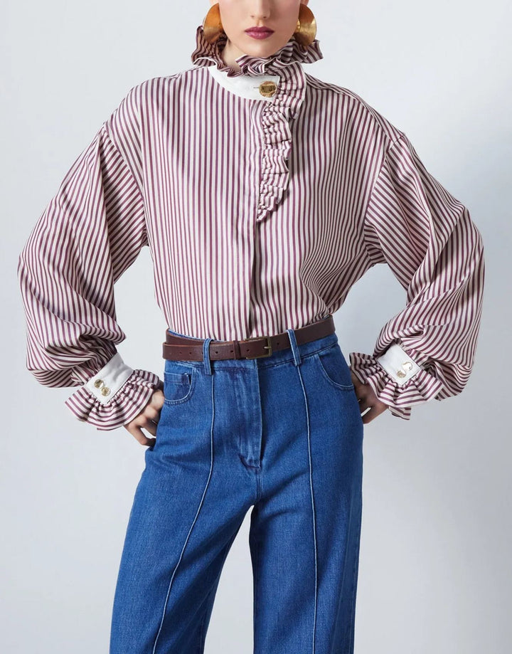 Red Ruffled Blouse