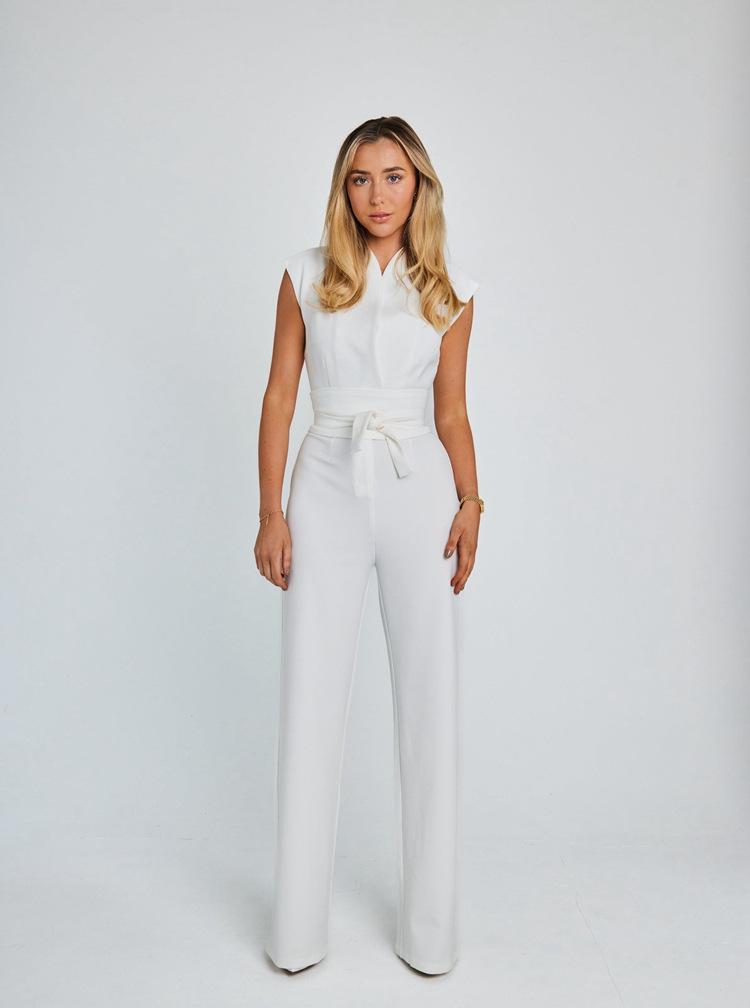 Slim Fit Women's Sleeveless Wide Leg Jumpsuit