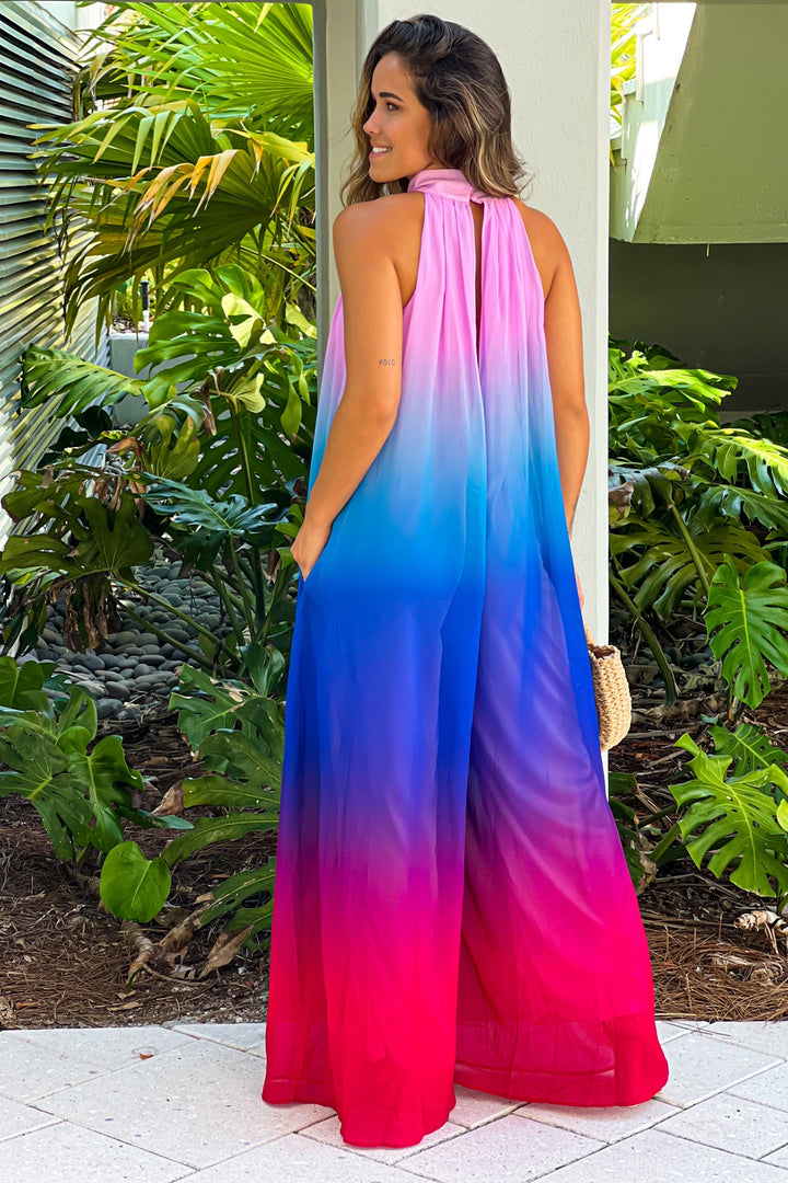 Multi Color Sleeveless Jumpsuit