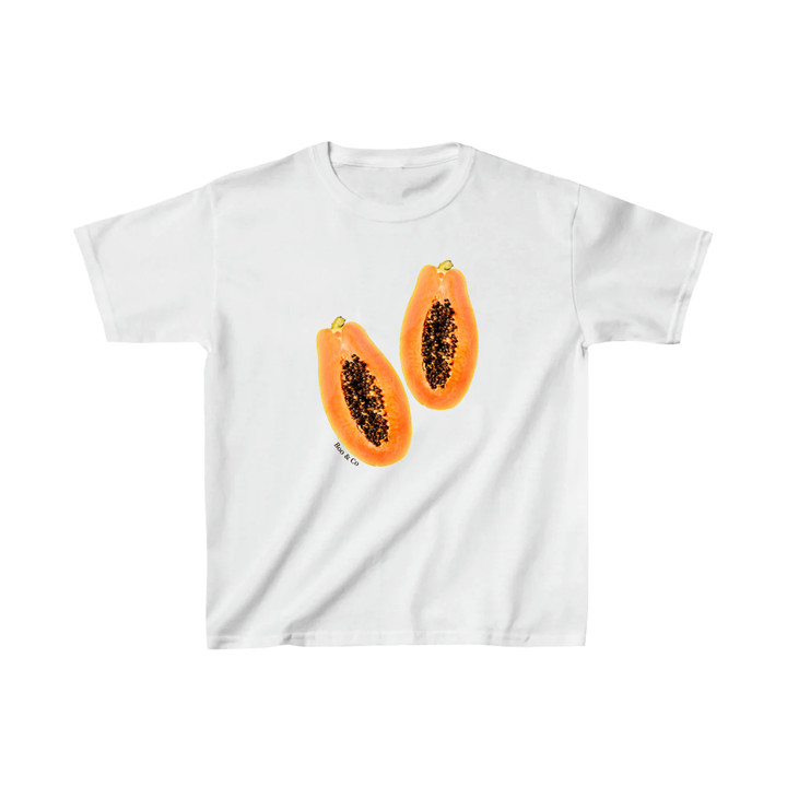 Baggy-T-Shirt mit Papaya-Print